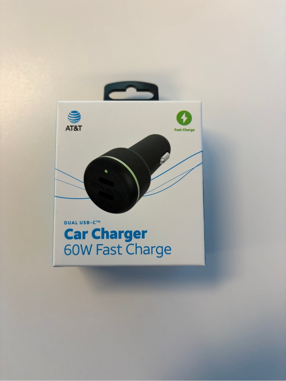 AT&T 60W Fast Car Charger Dual USB-C NEW IN BOX